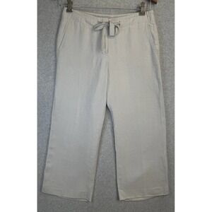 Talbots Signature 6P Cropped‎ 100% Linen Pants Lightweight Summer Low Rise